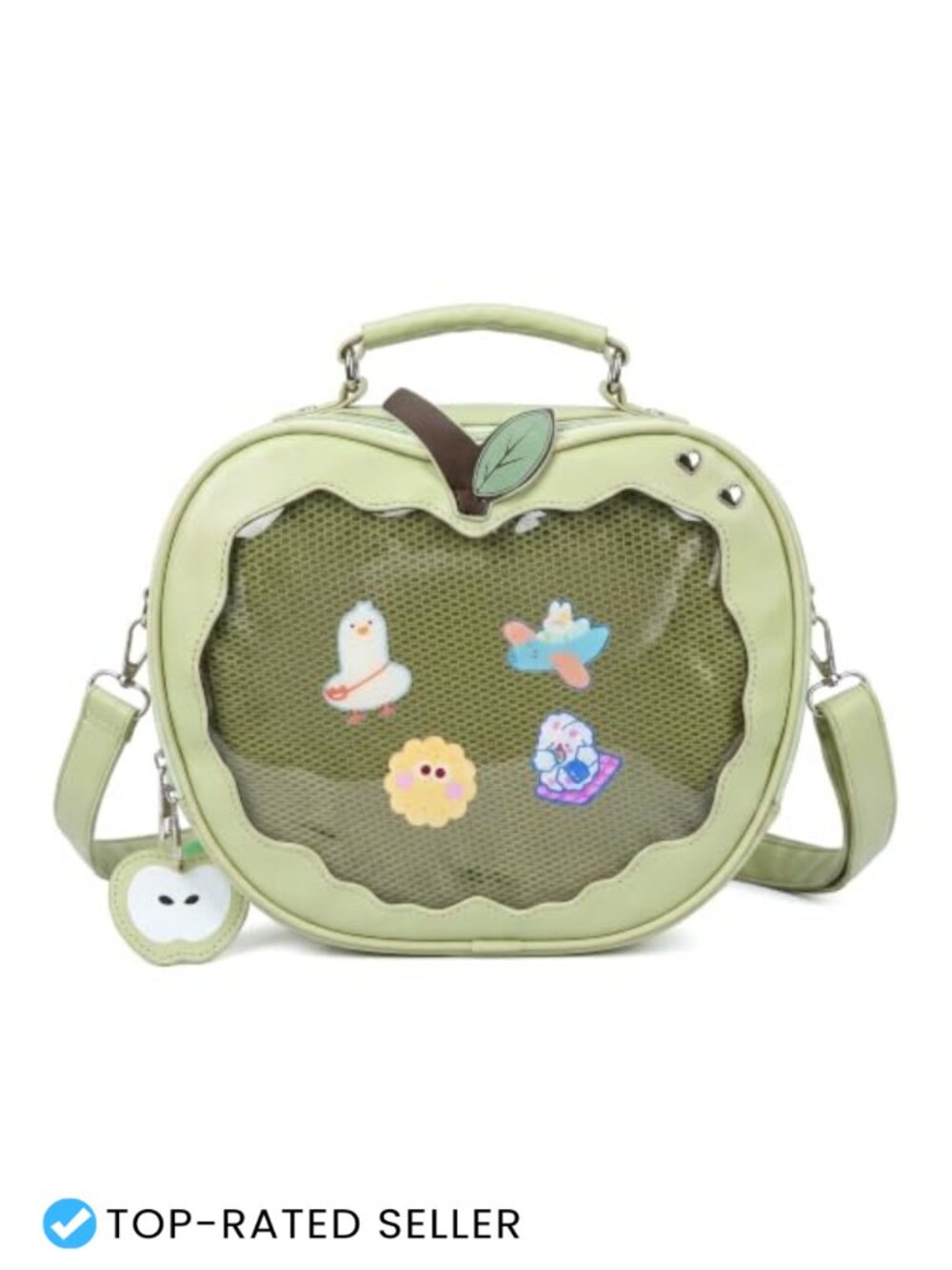 Kawaii Ita Bag Apple Shape Backpack Crossbody Bag Transparent Display DIY Pin